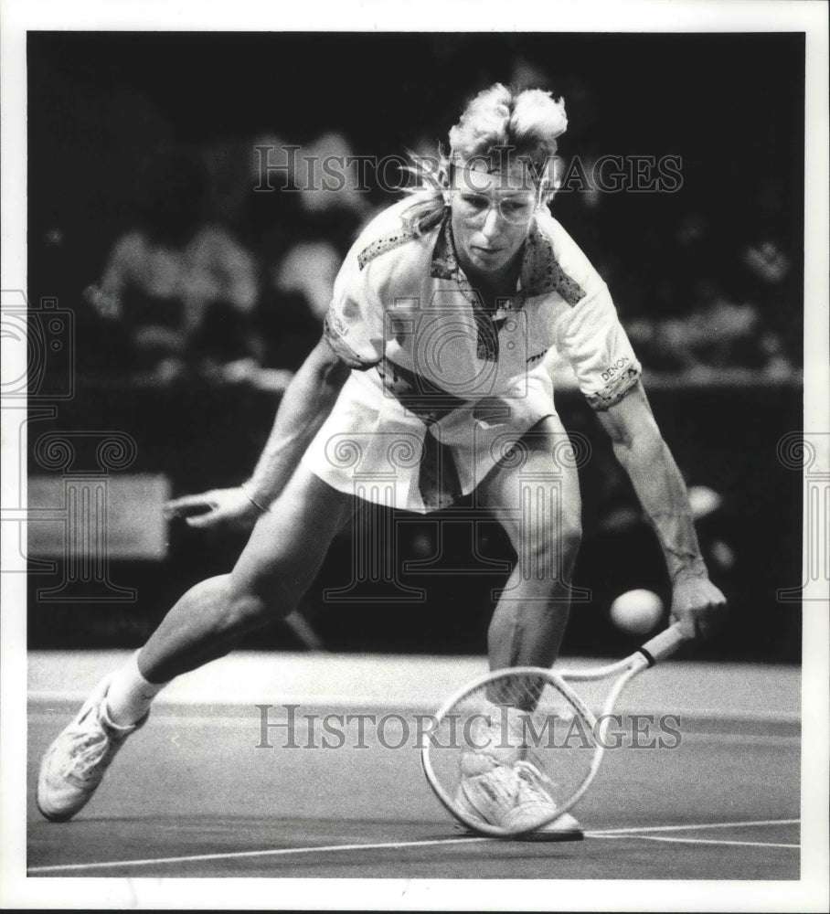 1990 Press Photo Tennis Player Martina Navratilova vs Manuela Maleeva- Historic Images