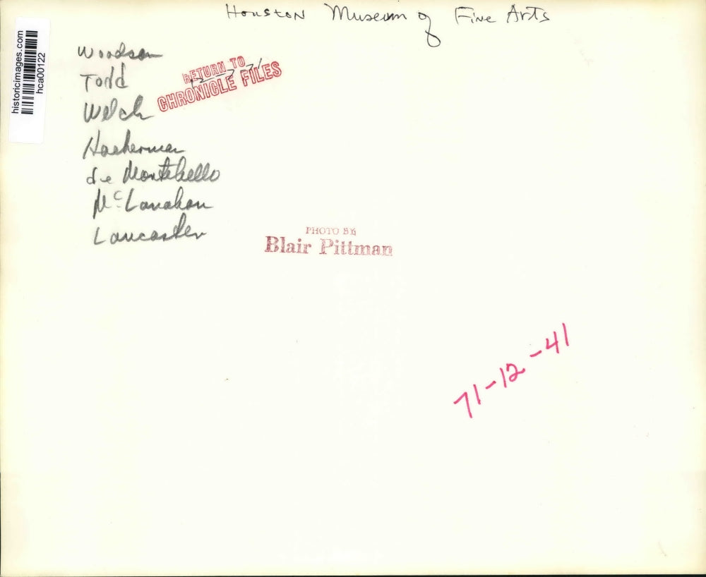 1971 Press Photo Dignitaries at Houston Museum of Fine Arts - hca00122