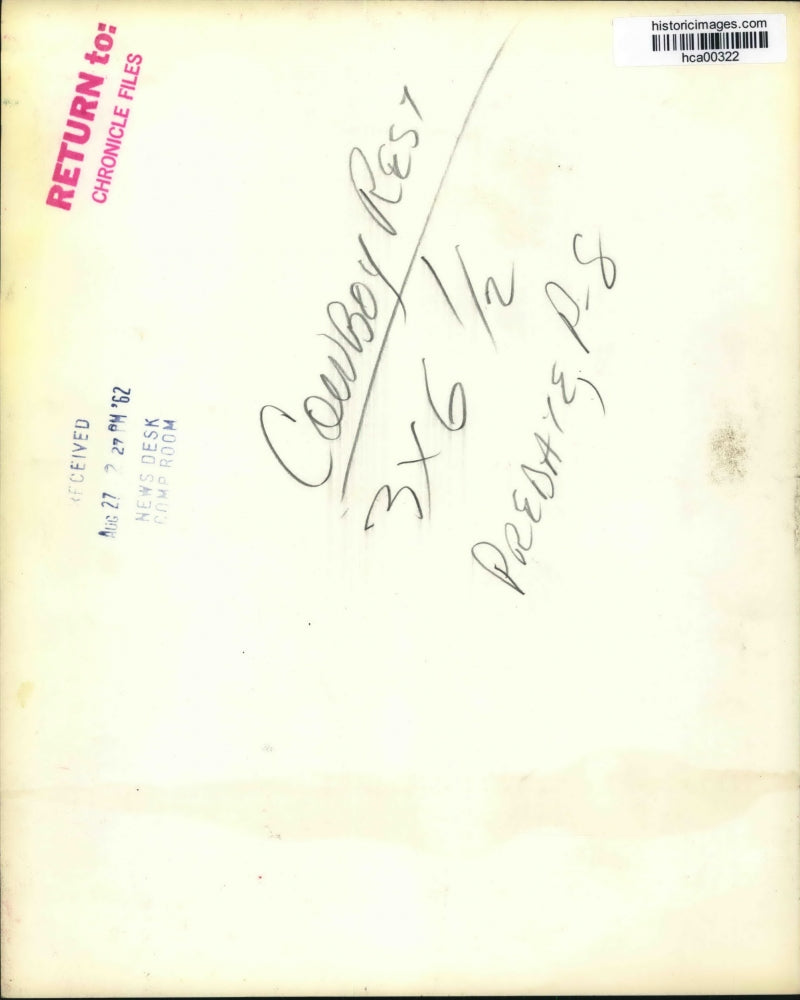 1962 Press Photo Ranchers make plans for cowboy rest ranch and design flag