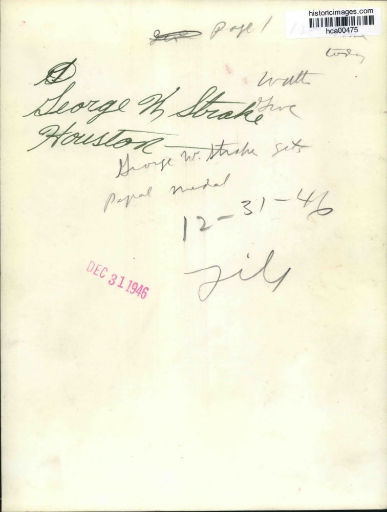 1946 Press Photo George W. Strake, Houston Oilman - hca00475