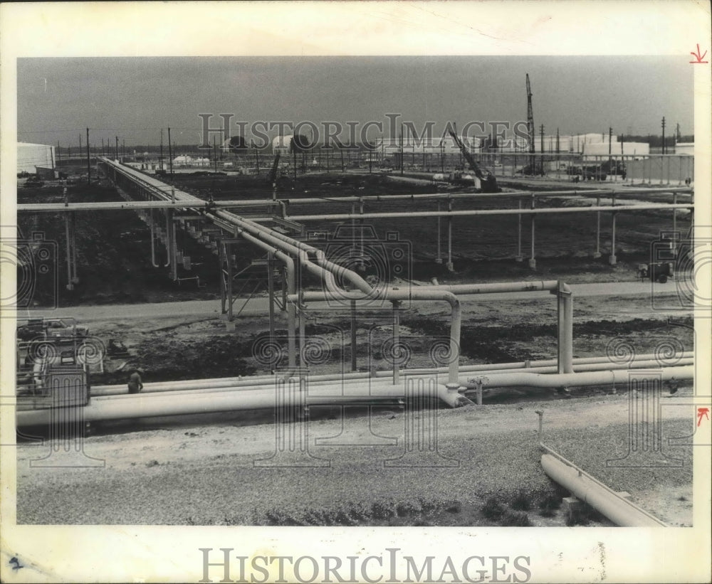 1974 Press Photo Site for expansion of Exxon Co. USA's Baytown refinery