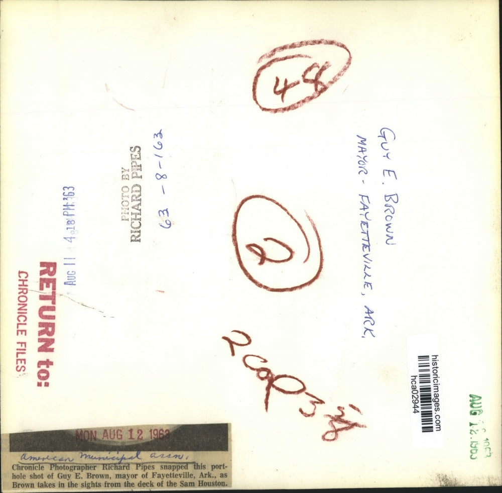 1963 Press Photo Guy E. Brown, American Municipal Association - hca02944