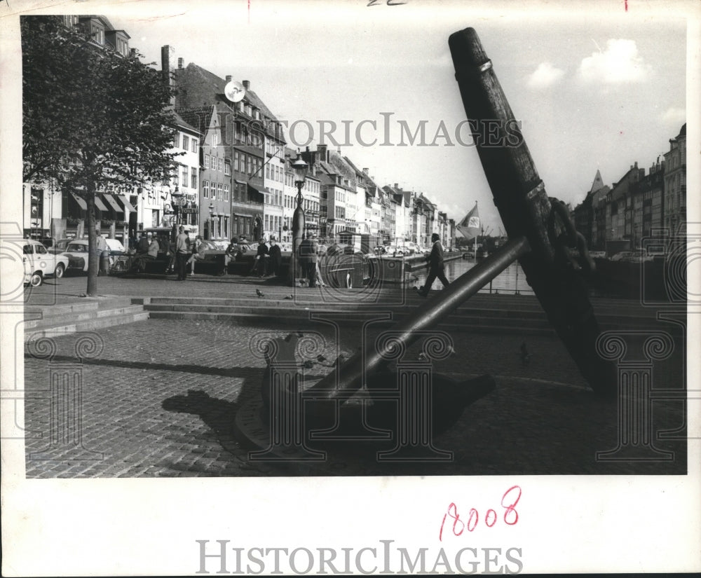1968 Press Photo Copenhagen turned ship's anchor into World War II Memorial-Art