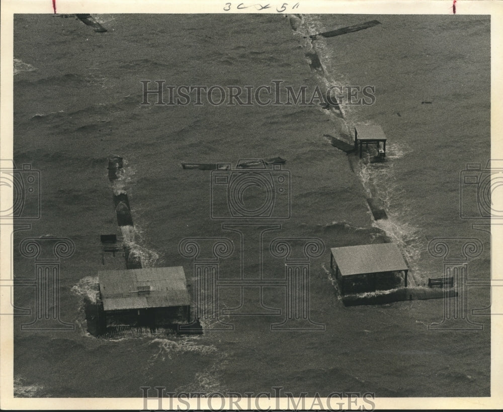 1967 Press Photo Galveston Bay Near Seabrook Flooded by Hurrican Beulah