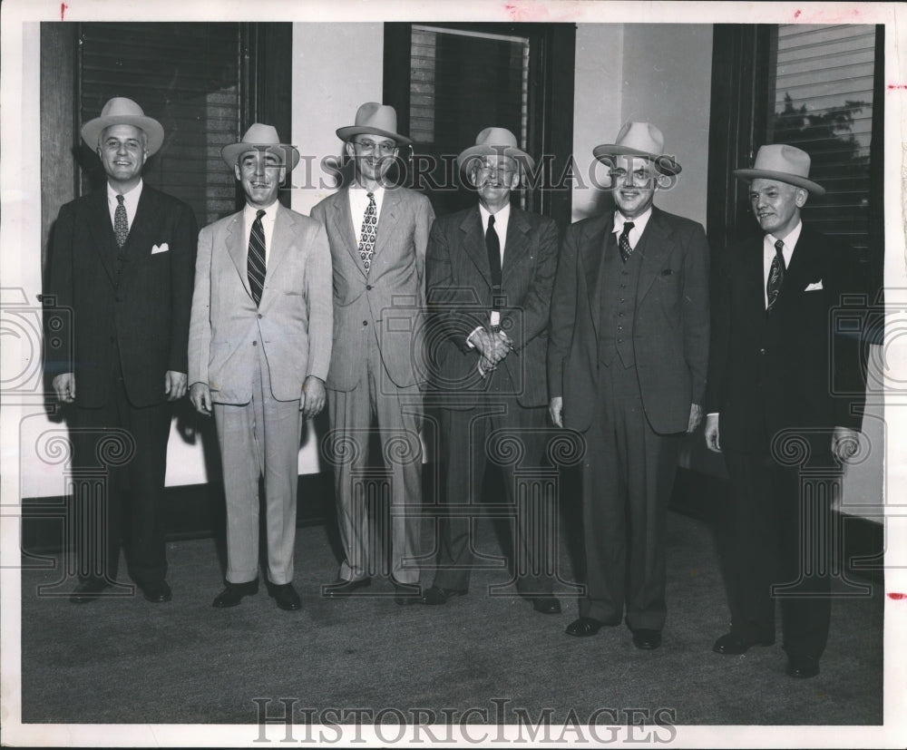 1952 Press Photo Top Officials of Solvay, Allied Chemical Corporation, Texas- Historic Images