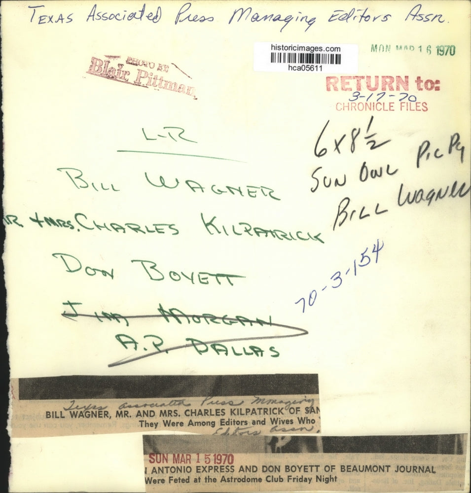 1970 Press Photo Members of Texas Associated Press Managing Editors Association