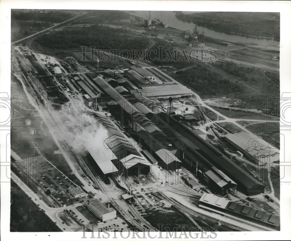 1949 Press Photo Aerial View of Sheffield Steel Corp. Plant in Houston