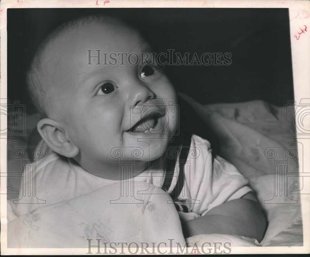 1963 Press Photo Baby Dwayne Allen Eaves of Houston Is Getting More Teeth
