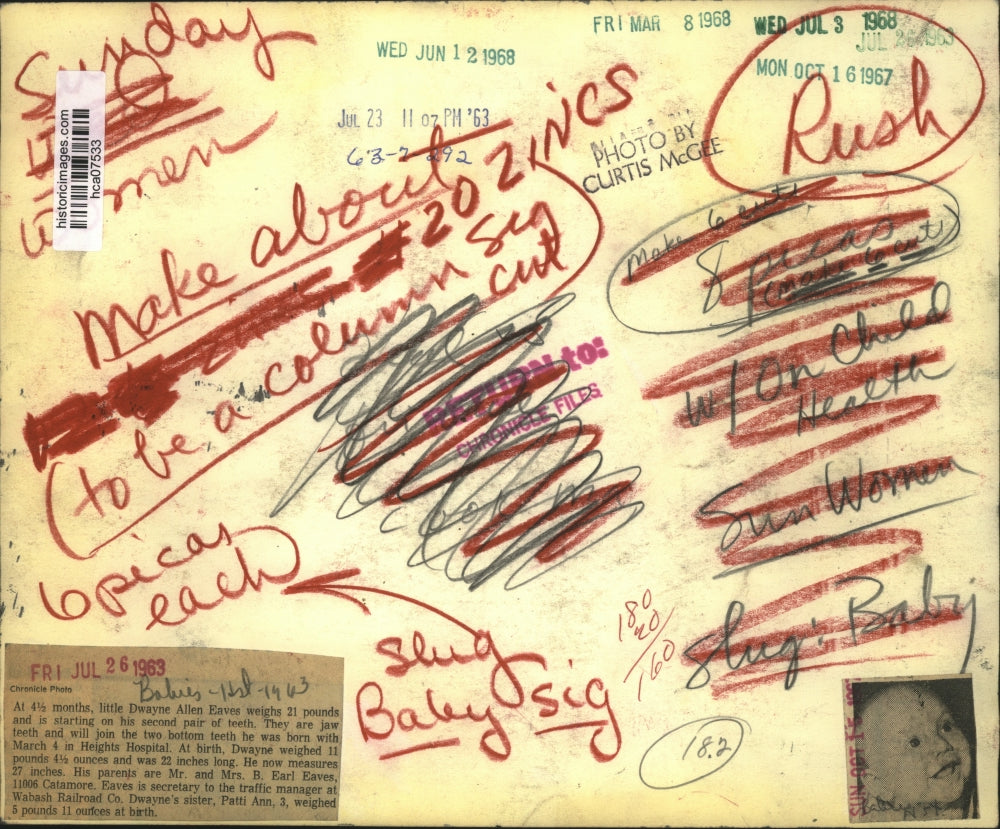 1963 Press Photo Baby Dwayne Allen Eaves of Houston Is Getting More Teeth