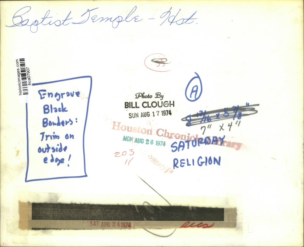 1974 Press Photo Mens Prayer Service at Baptist Temple, Houston - hca07907