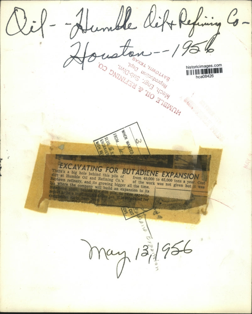 1956 Press Photo Construction of Humble Oil and Refining Co., Houston, Texas