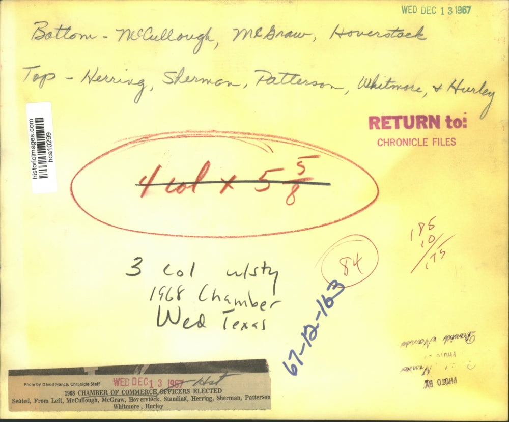 1967 Press Photo Executive Officers of the Houston Chamber of Commerce