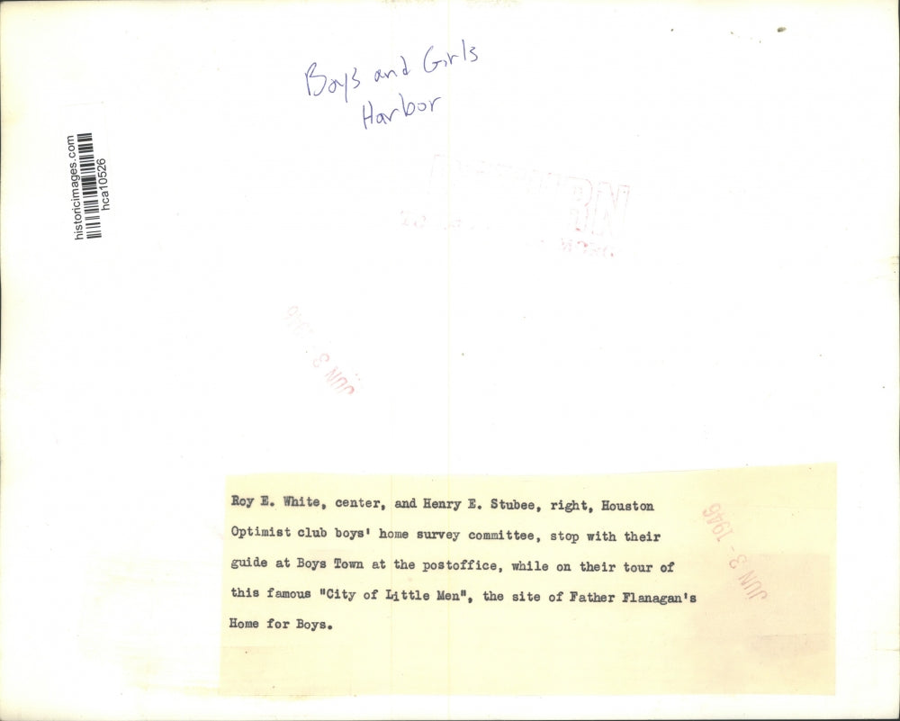 1946 Press Photo Optimist Club Boys Home officials at Home for Boys - hca10526