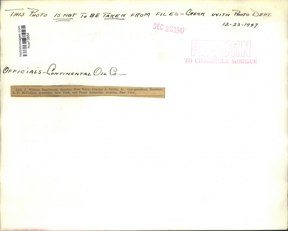 1947 Press Photo Officials of the Continental Oil Co. - hca13884