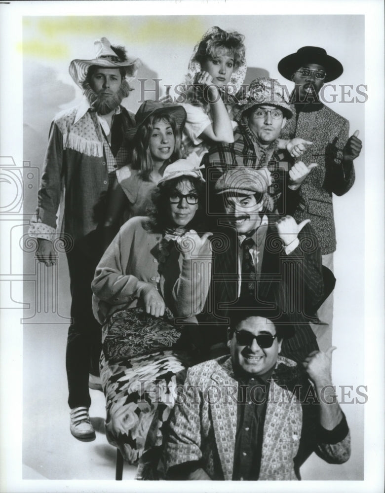 1988 Press Photo Cast of Comedy Workshop&#39;s &quot;Looking Ahead To the Past&quot; Houston- Historic Images