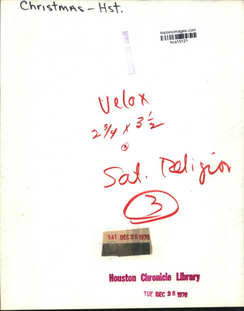 1976 Press Photo Live Christmas Nativity Scene in Houston. - hca15121