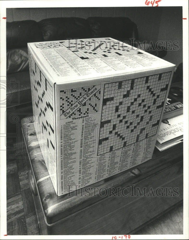 1980 Press Photo Crossword puzzle cube - hca16768- Historic Images