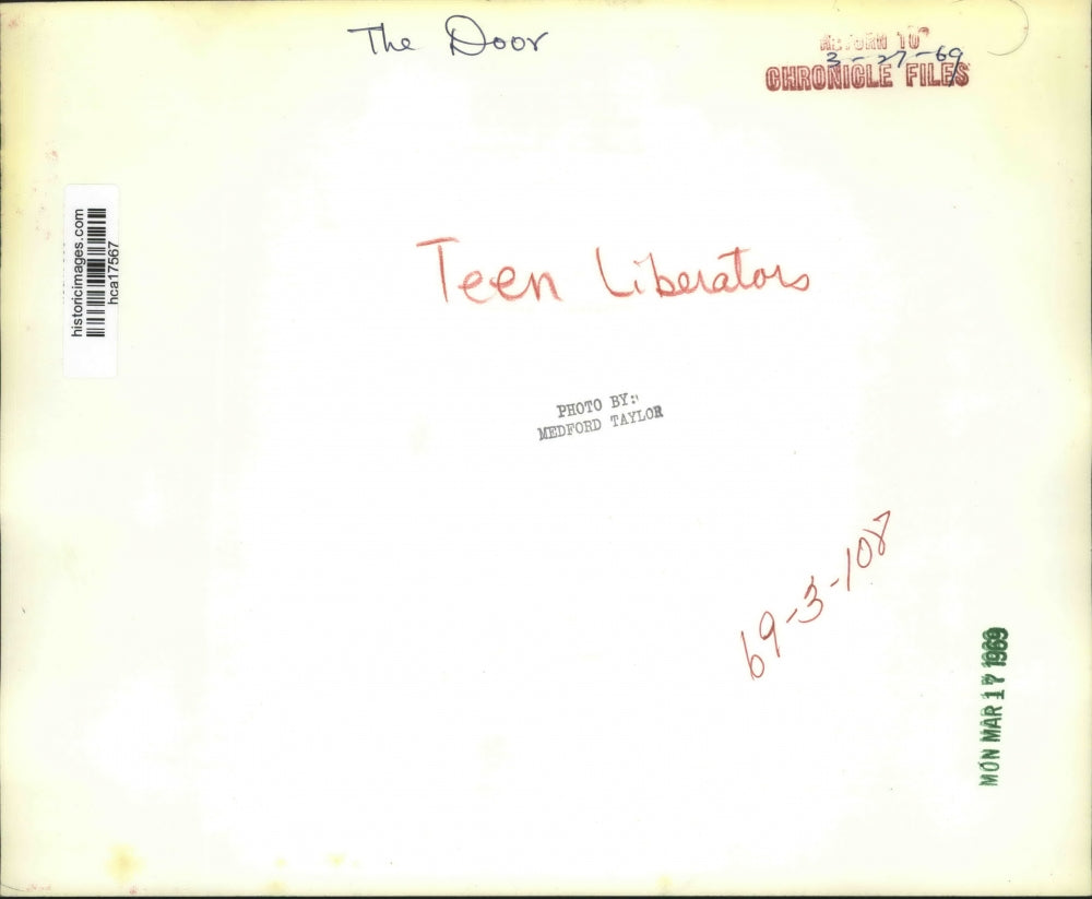 1969 Press Photo The Door, Teen Liberators - hca17567