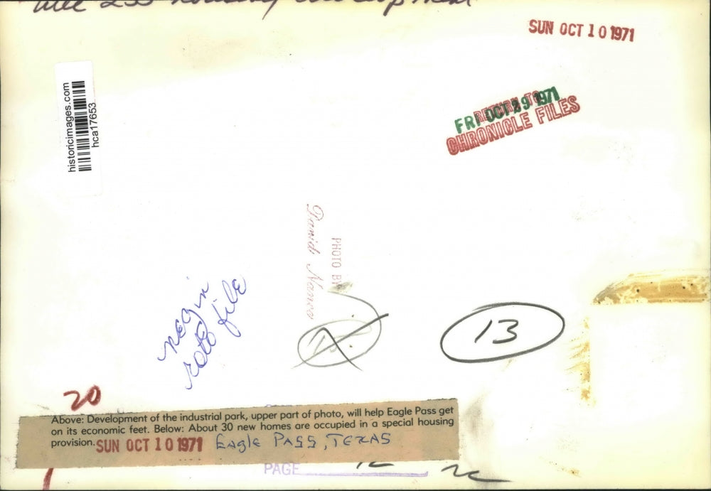 1971 Press Photo New Homes in a special housing provision. Eagle Pass, Texas