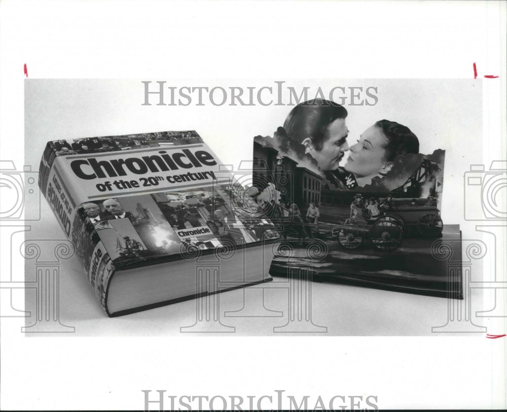 1987 Press Photo Chronicle of the 20th Century and Great Movies Books as gifts- Historic Images