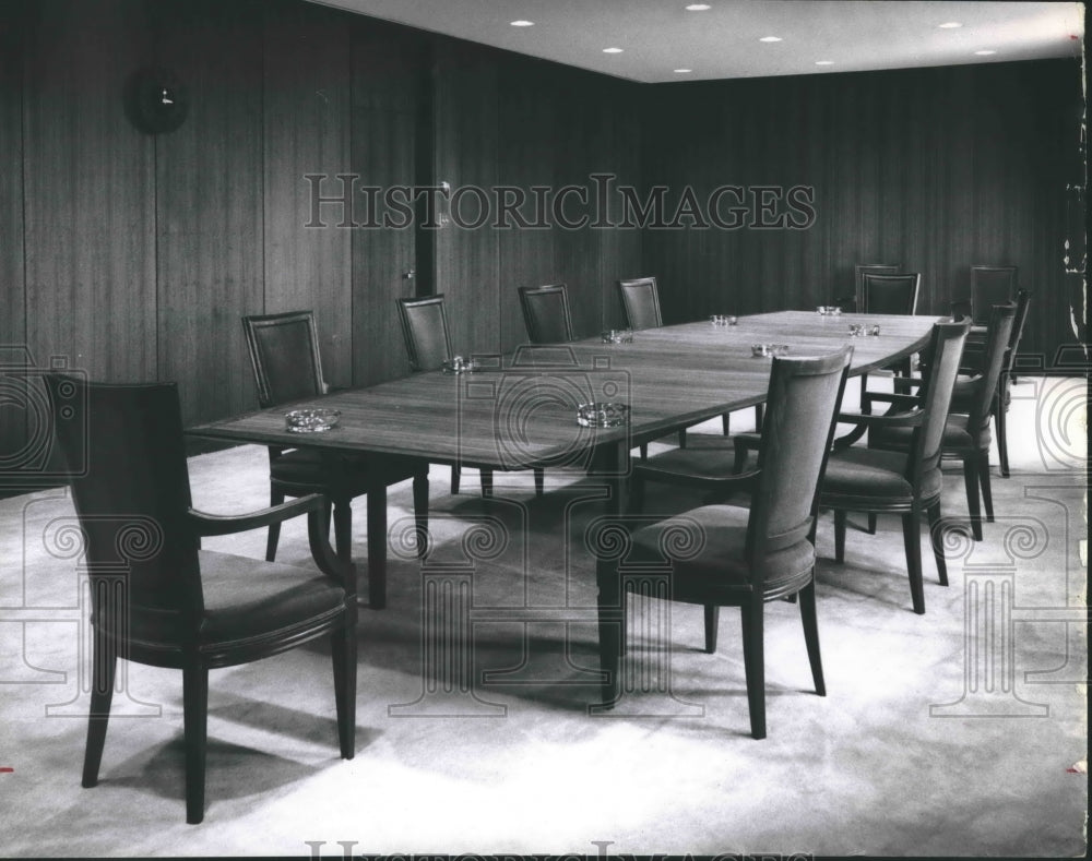 1963 Press Photo Walnut conference table at Galveston-Houston diocese- Historic Images