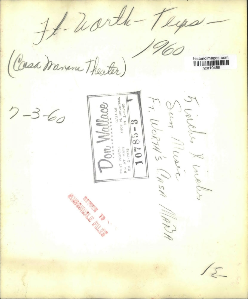 1960 Press Photo Casa MaÃƒÆ’Ã†E™ÃƒEšÃ‚Â±ana Theater, Forth Worth, Texas - hca19455