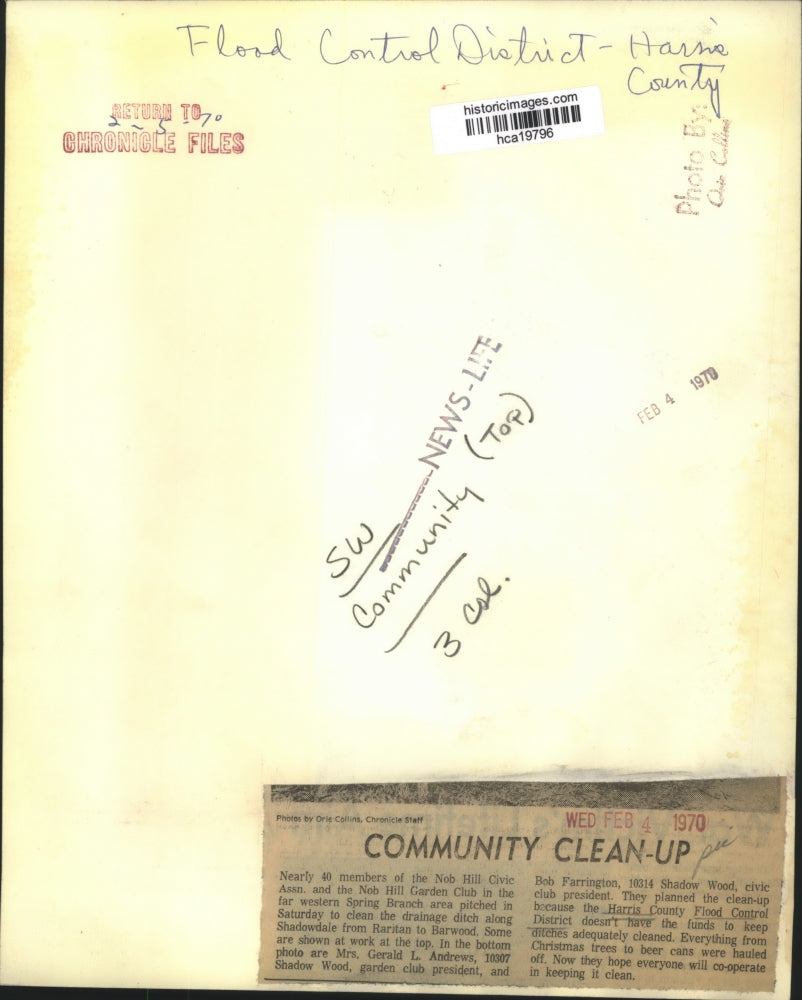 1970 Press Nob Hill Garden Club Clean Up Harris County - hca19796