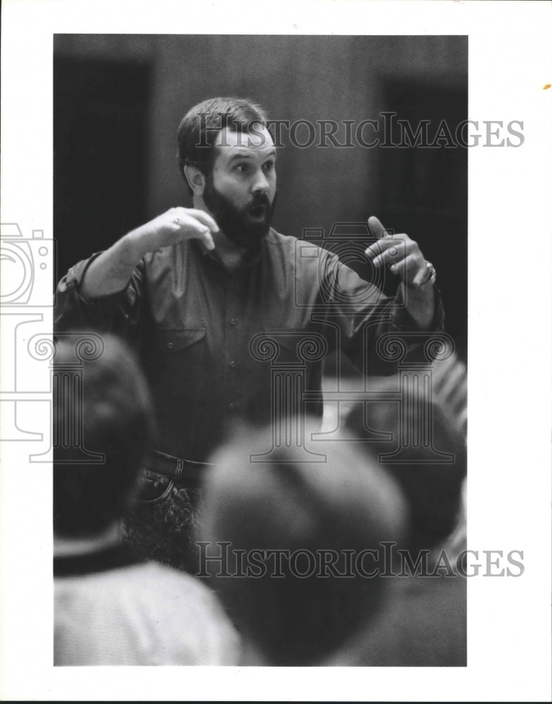 1989 Press Photo William Adams director of Fort bend boys choir - hca19960- Historic Images