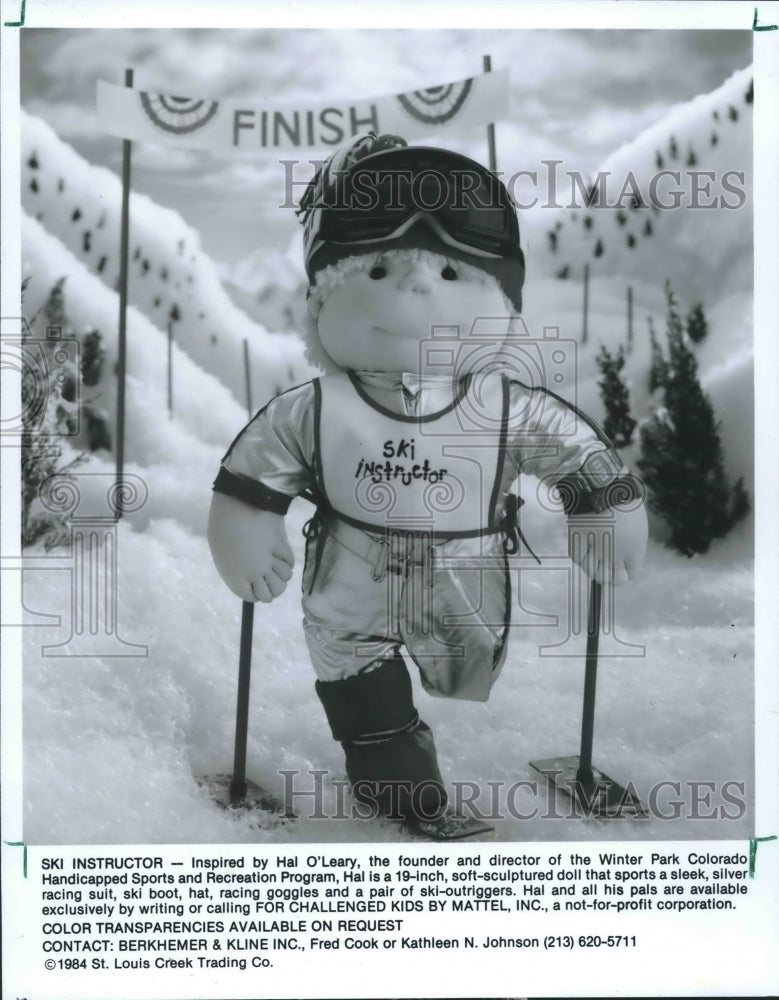 1986 Press Photo Hal O&#39;Leary Ski Instructor Doll. - hca20380- Historic Images