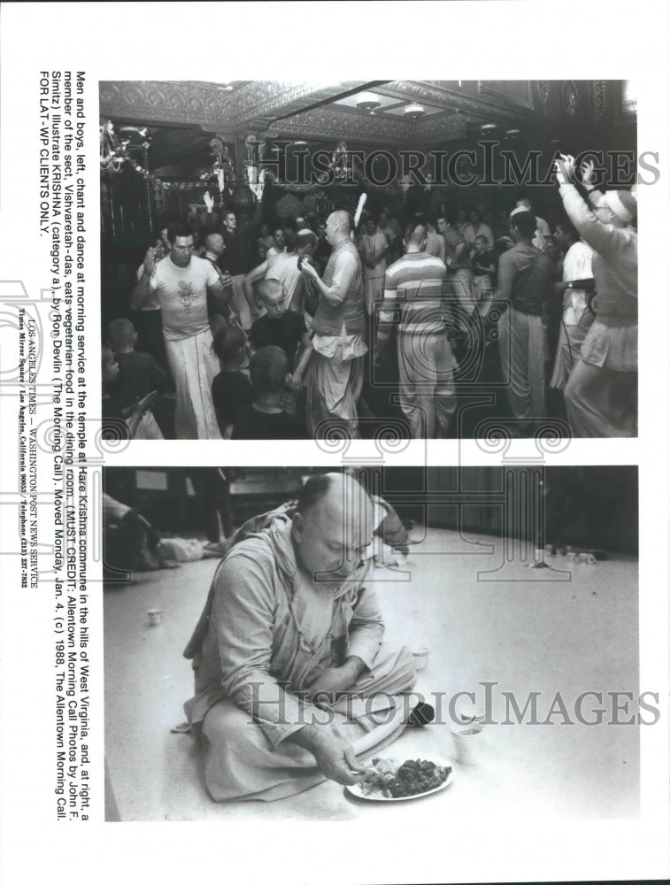 1966 Press Photo Hare Krishna commune members in West Virginia - hca22414