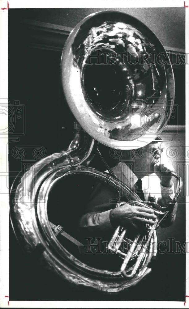 1984 Press Photo Wilbur Heinsohn of the Good Times Brass Band of Houston- Historic Images