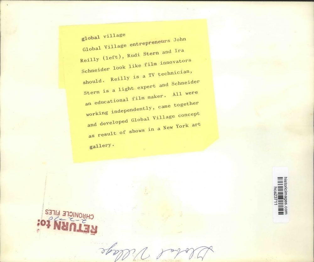 1970 Press Photo John Reilly, Rudi Stern & Ira Schneider started Global Village