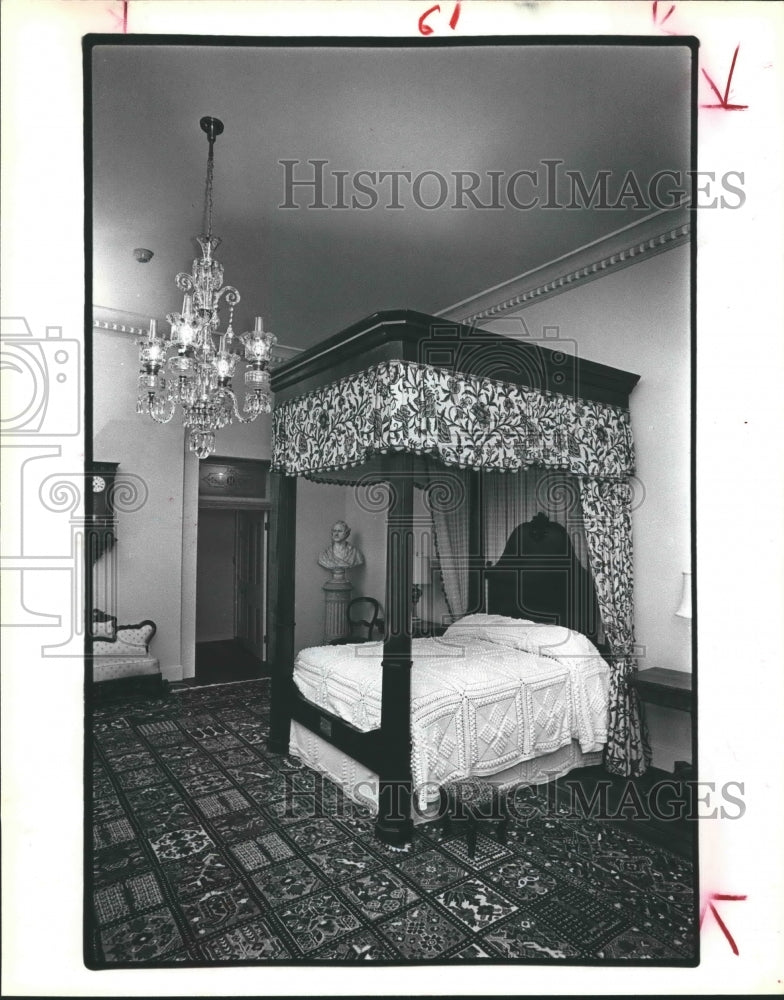 1979 Press Photo Gen. Sam Houston's bed in Governor's Mansion - Texas