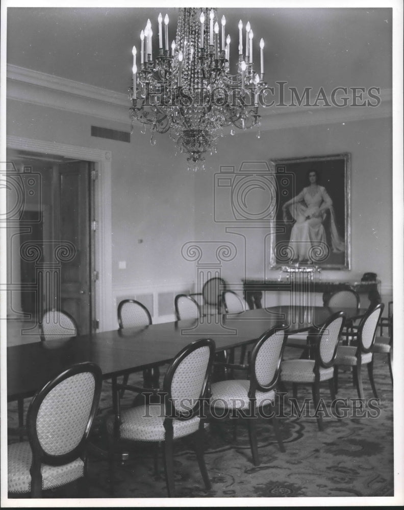 1963 Press Photo Dining room in Governor's Mansion - Texas - hca23903