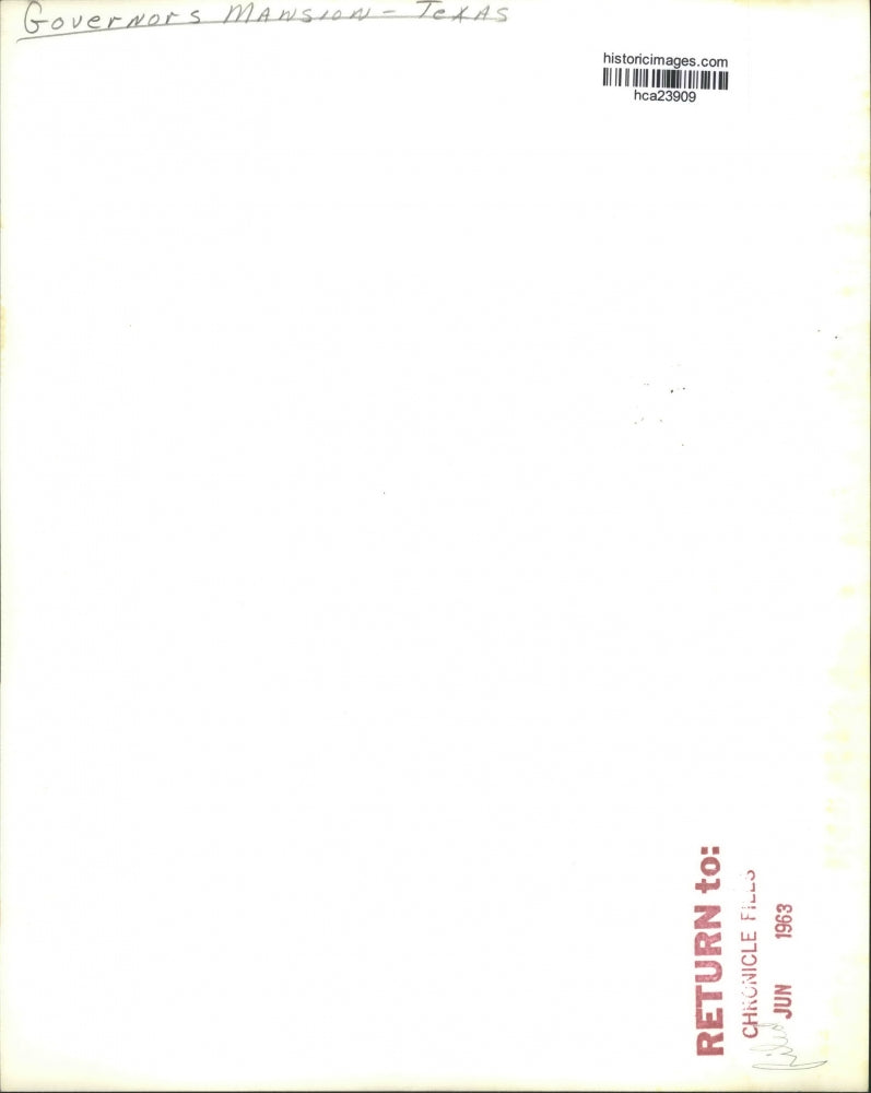 1963 Press Photo Governor's Mansion - Texas - hca23909