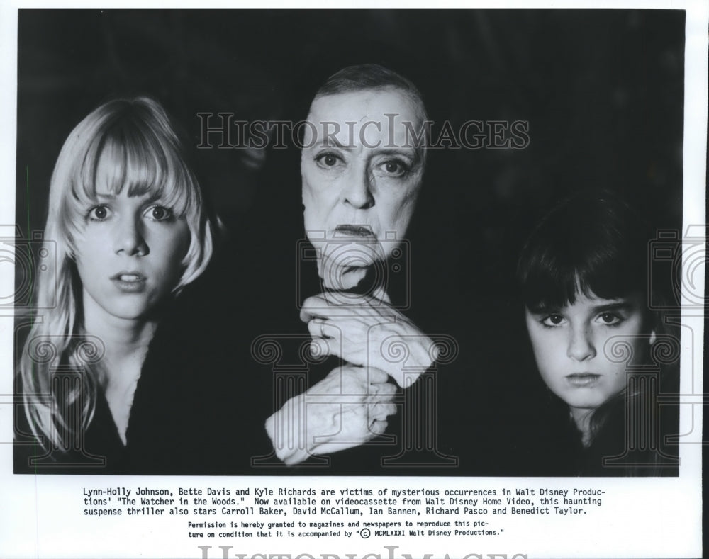 1982 Press Photo Lynn-Holly Johnson, Bette Davis, Kyle Richards Star in Movie- Historic Images