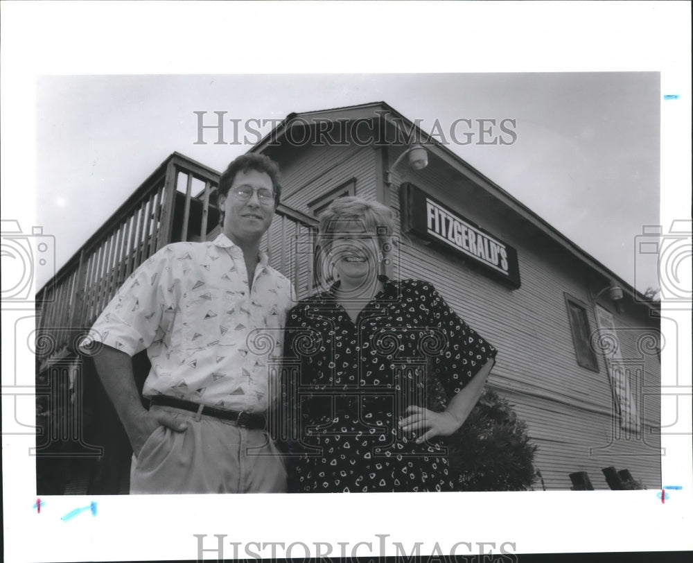 1992 Press Photo Sara Fitzgerald and Chris Smith of Fitzgerald&#39;s club in Houston- Historic Images