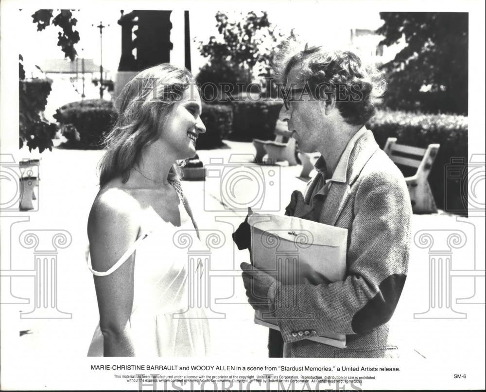 1980 Press Photo Marie-Christine Barrault and Woody Allen in &quot;Stardust Memories&quot;- Historic Images