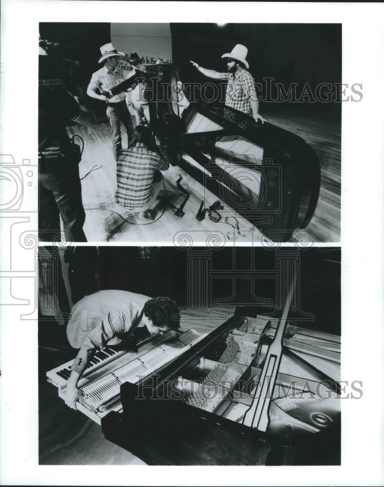 1981 Press Photo Texas technicians assemble Hamburg steinway - hca25558- Historic Images