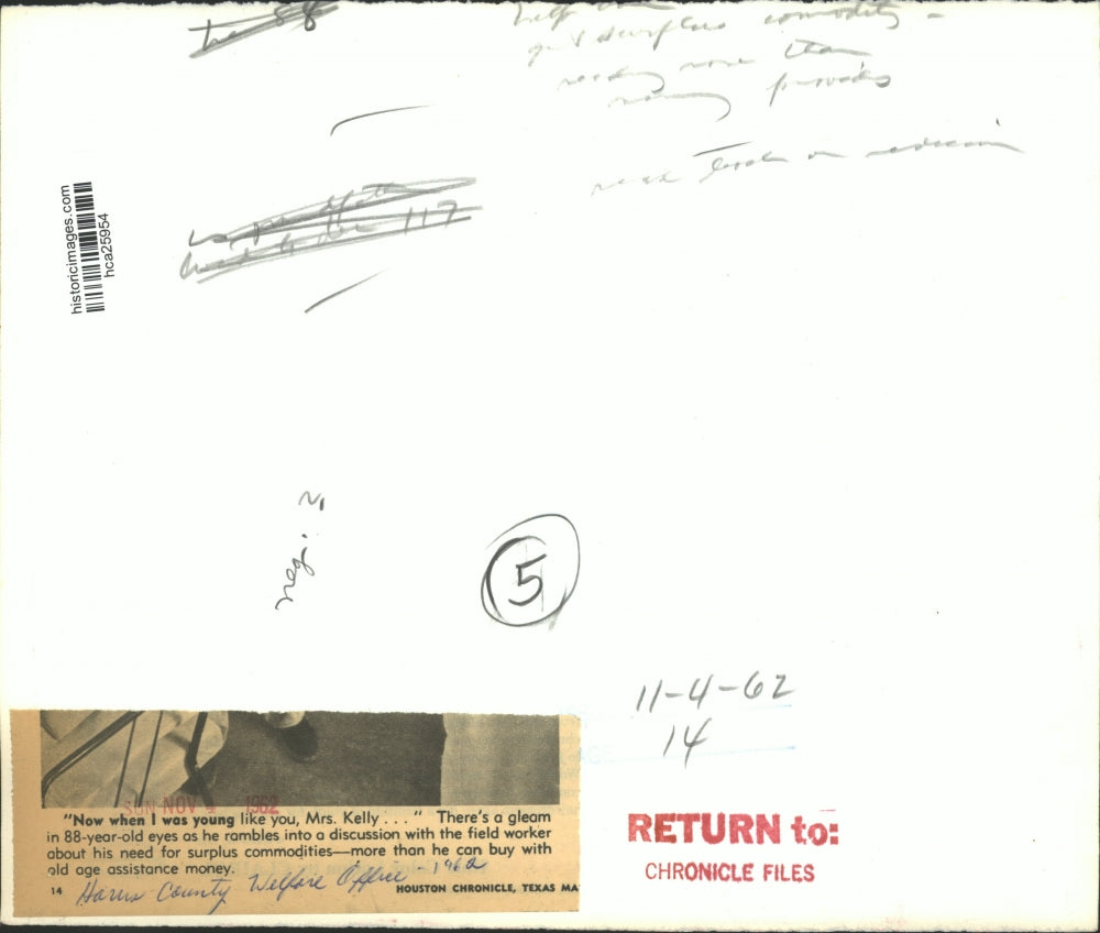 1962 Press Photo 88-Year-Old Farmer , Harris County, Texas - hca25954