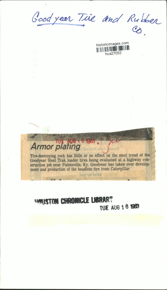 1983 Press Photo Goodyears' Steel Trak loader tire evaluation in Paintsville, KY