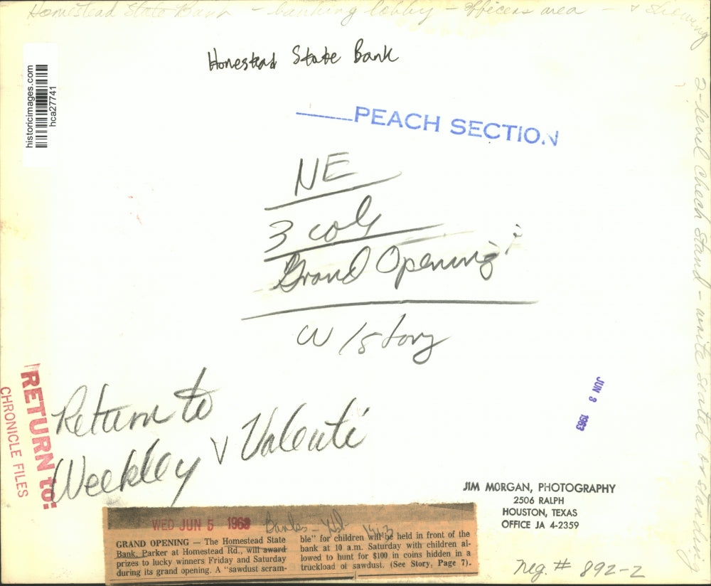 1968 Press Photo Lobby of Homestead State Bank on Homestead Road - hca27741