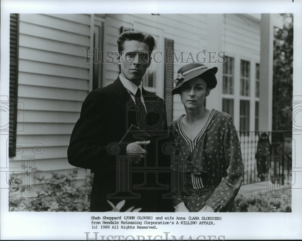 1988 Press Photo John Glover and Lana Sloniger star in film &quot;A Killing Affair&quot;- Historic Images