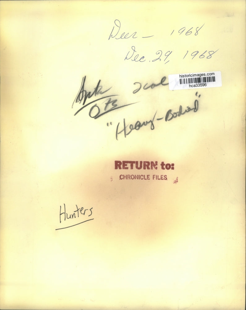 1968 Press Photo Two hanging deer - hca33596