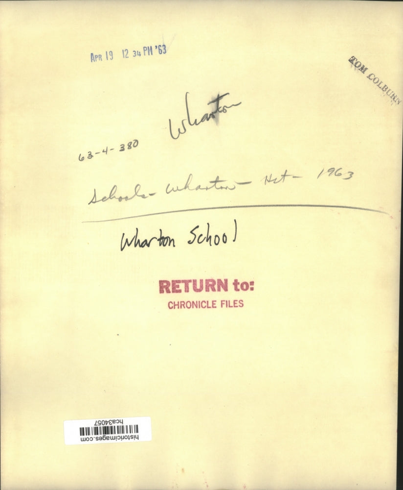 1963 Press Photo Crumbling brick at Wharton School in Houston - hca34057