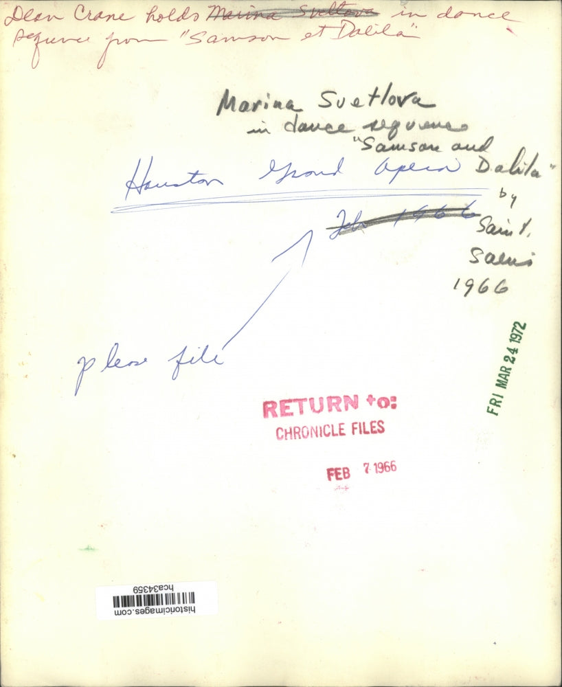 1966 Press Photo Cast in scene from "Samson and Delila" at Houston Grand Opera