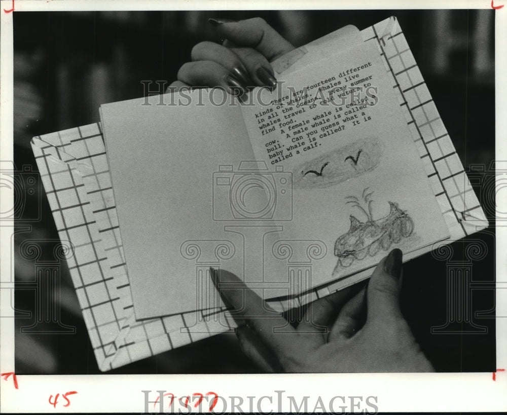 1985 Press Photo Book written by a student at The Timbers School, Humble, Texas