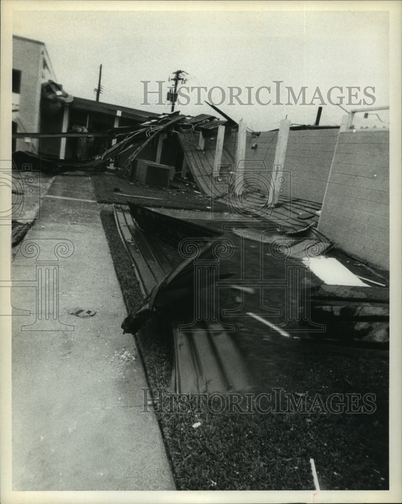 1967 Press Photo Highway department building damaged in Port Lavaca, Texas