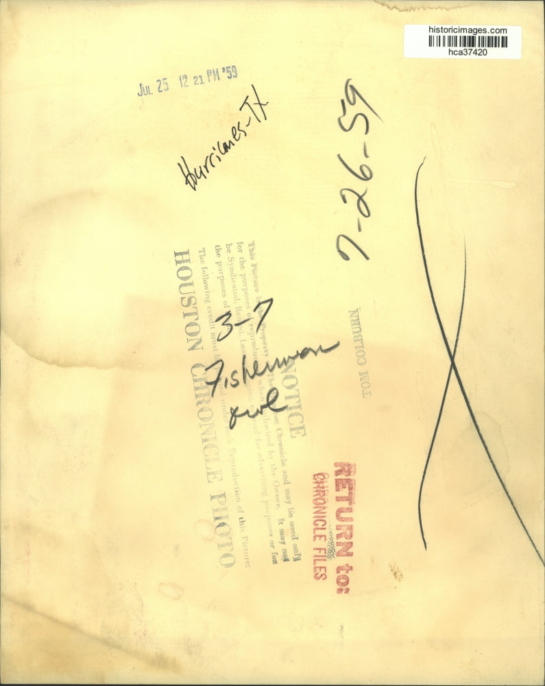 1959 Press Photo Fisherman family; Texas hurricanes - hca37420