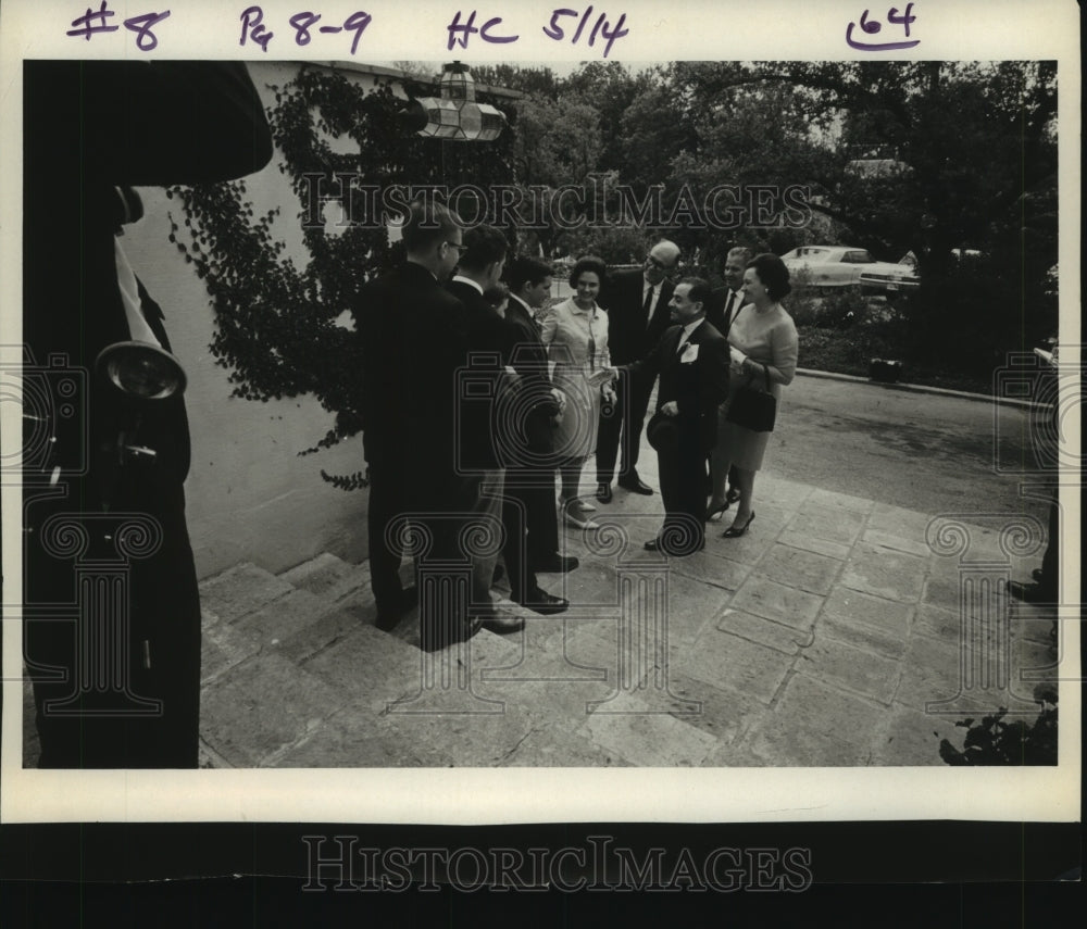 1967 Press Photo Reception line outside LBJ Ranch during event in Texas